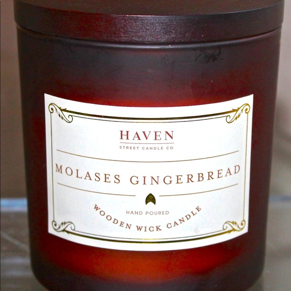 HAVEN STREET CANDLE MOLASES GINGERBREAD RICHLY SCENTED WOOD WICK 11.78oz NEW - Picture 2 of 3